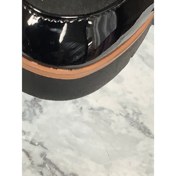 Dr. Scholl's Womens 7W Black Patent Webster Platform Loafer Shoes Slip On LB7-11 - Picture 3 of 13